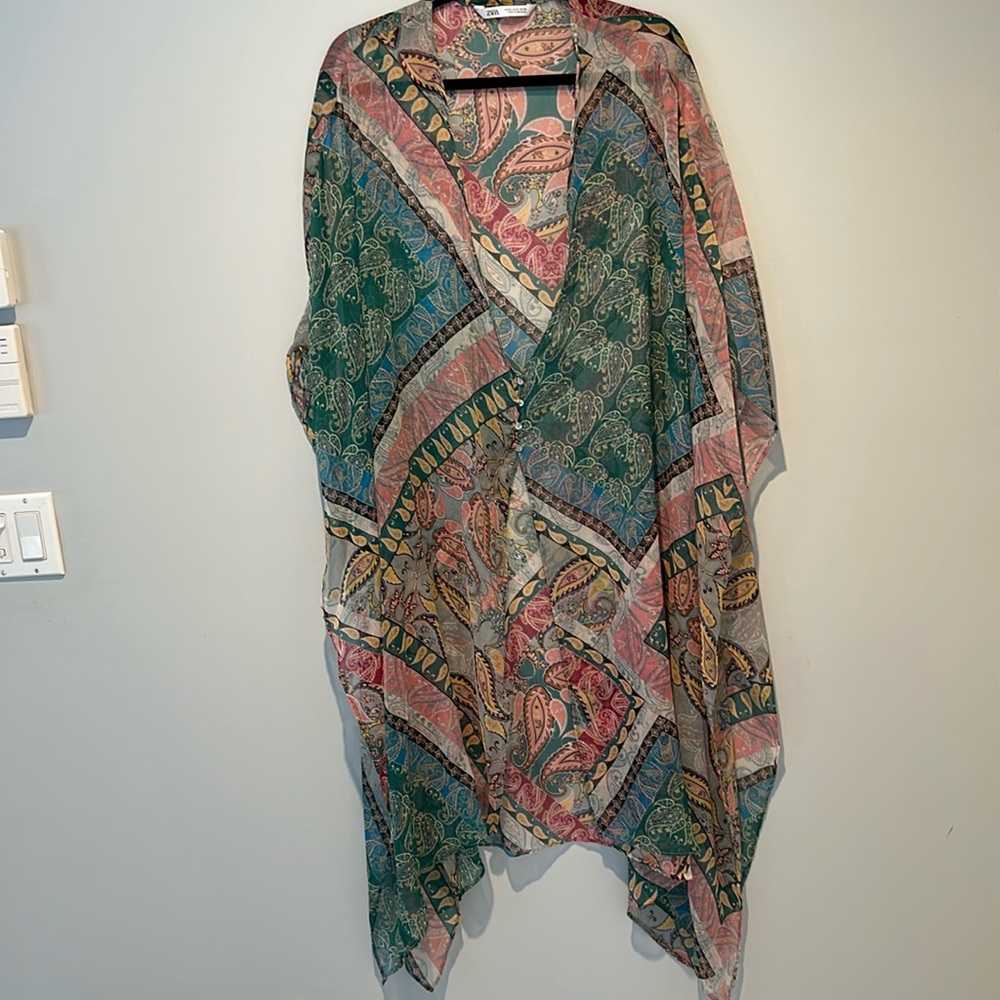 Zara Multicolor Paisley Kimono Top